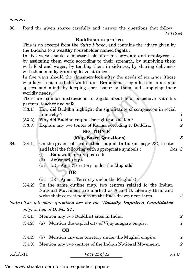 History 2023-2024 - CBSE 12th - Class 12 - CBSE (Central Board of Secondary Education) question paper with PDF download