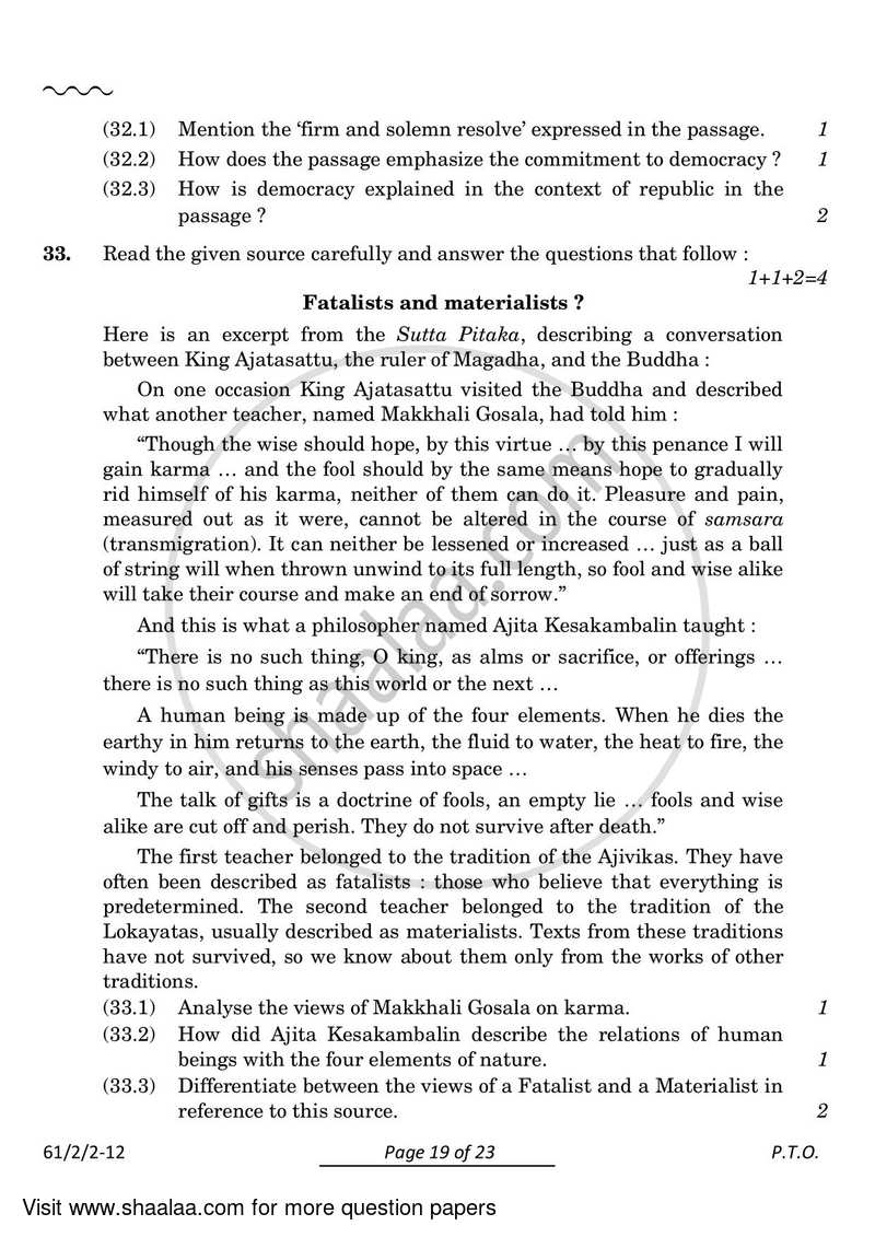 History 2023-2024 - CBSE 12th - Class 12 - CBSE (Central Board of Secondary Education) question paper with PDF download