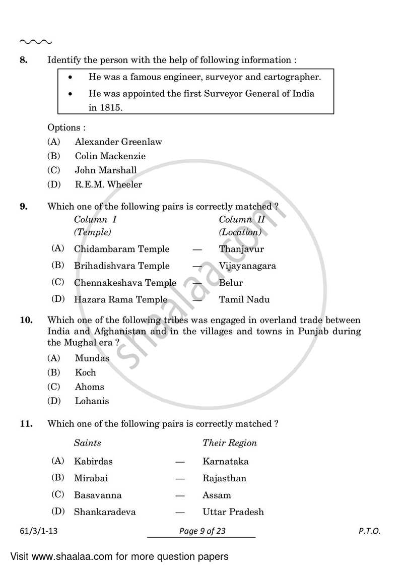 History 2023-2024 - CBSE 12th - Class 12 - CBSE (Central Board of Secondary Education) question paper with PDF download