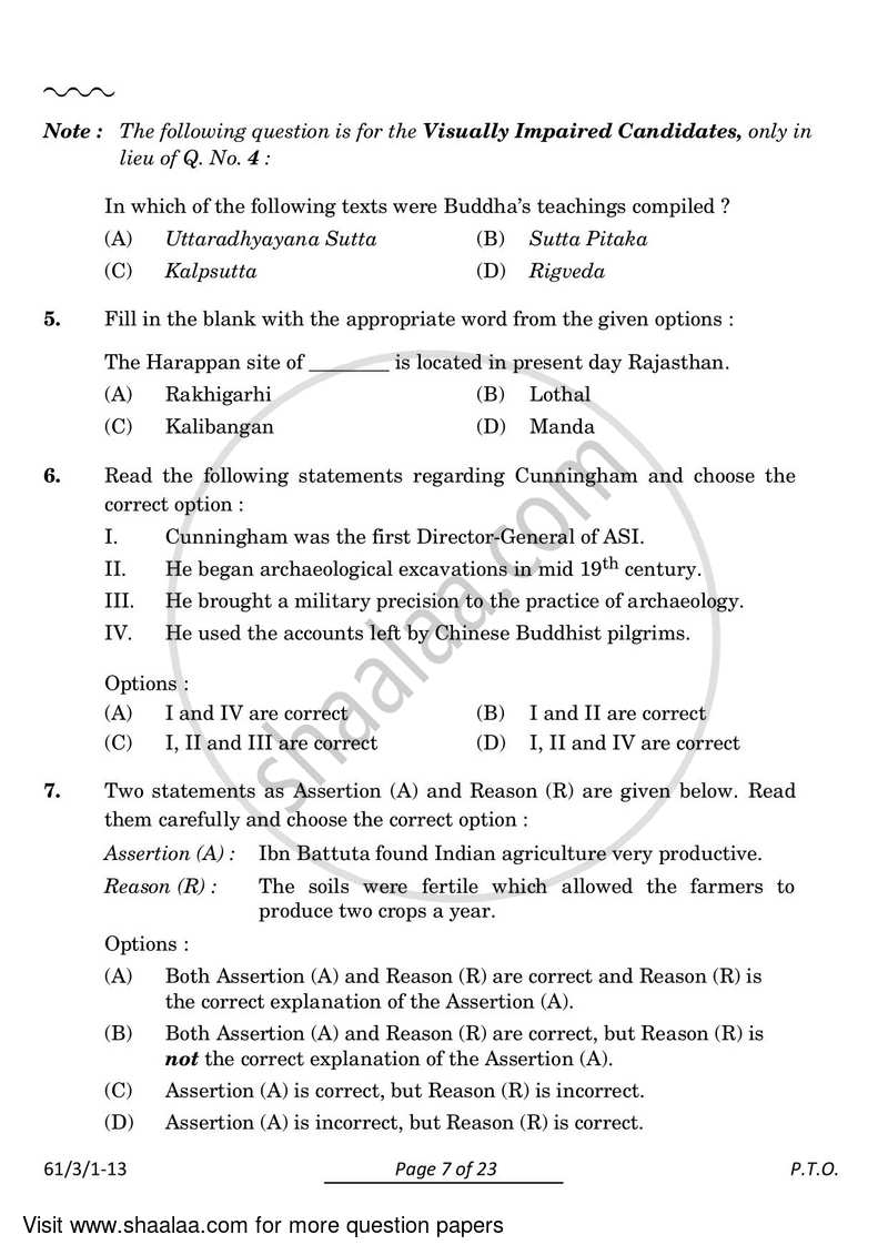 History 2023-2024 - CBSE 12th - Class 12 - CBSE (Central Board of Secondary Education) question paper with PDF download