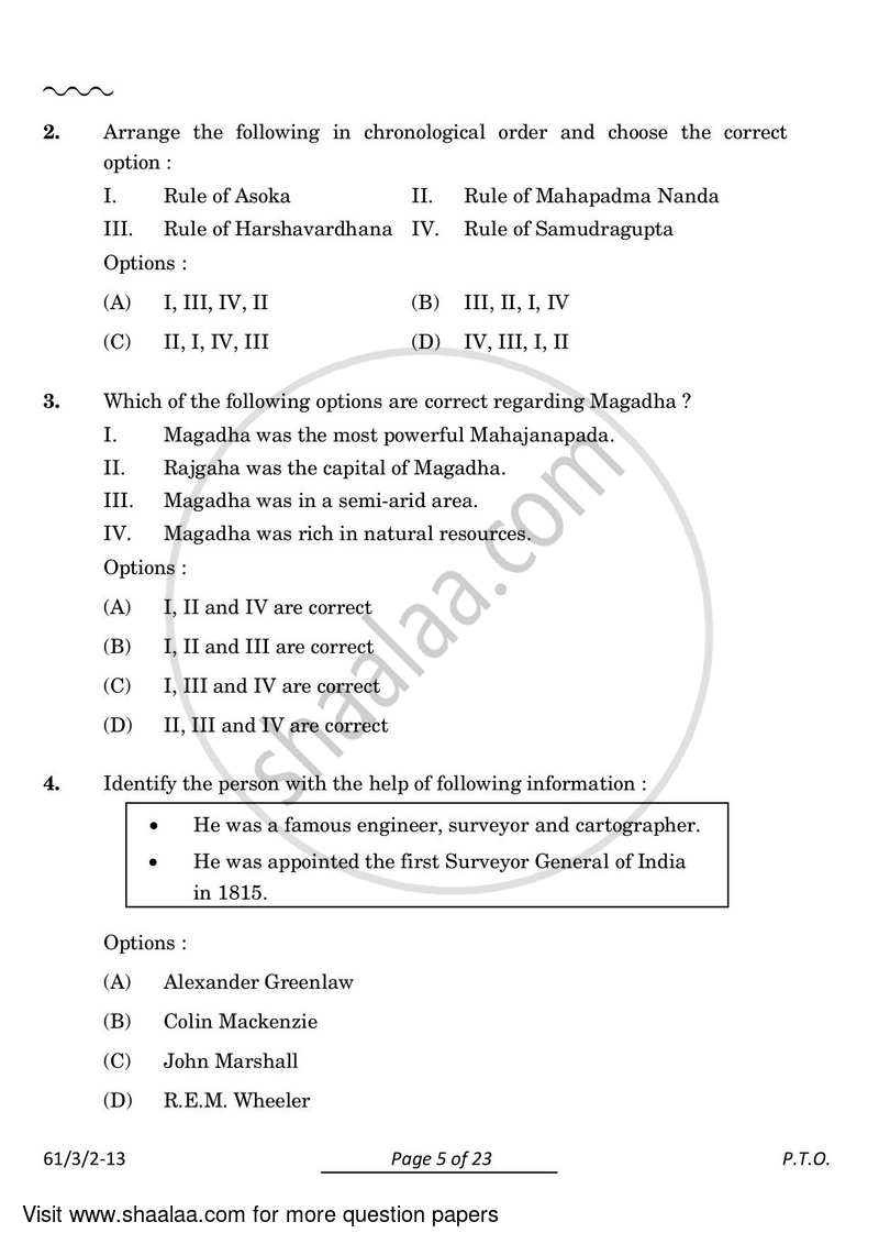 History 2023-2024 - CBSE 12th - Class 12 - CBSE (Central Board of Secondary Education) question paper with PDF download