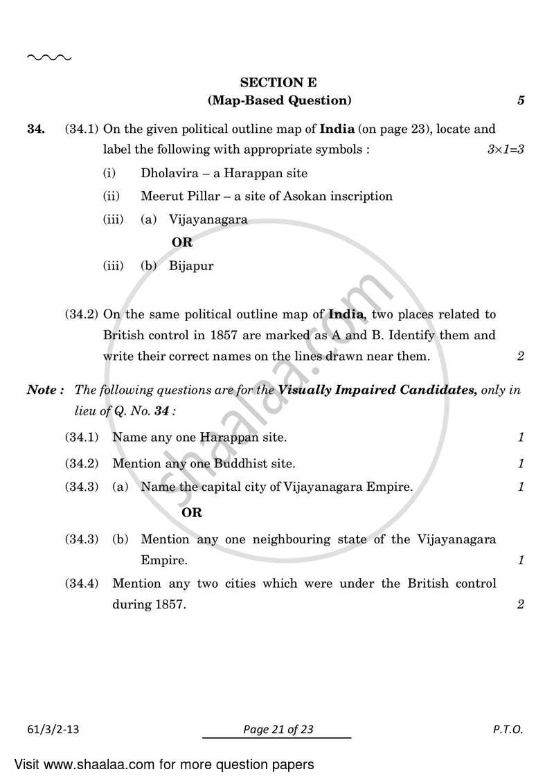History 2023-2024 - CBSE 12th - Class 12 - CBSE (Central Board of Secondary Education) question paper with PDF download