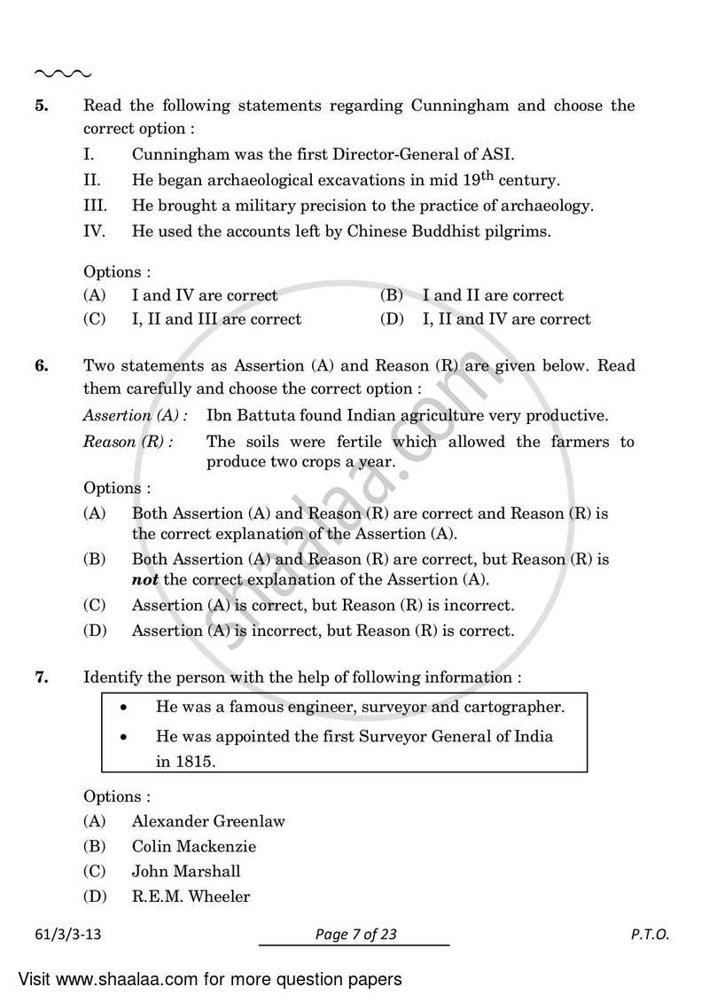 History 2023-2024 - CBSE 12th - Class 12 - CBSE (Central Board of Secondary Education) question paper with PDF download