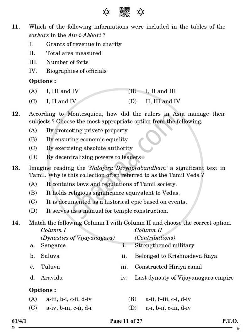 History 2024-2025 - CBSE 12th - Class 12 - CBSE (Central Board of Secondary Education) question paper with PDF download