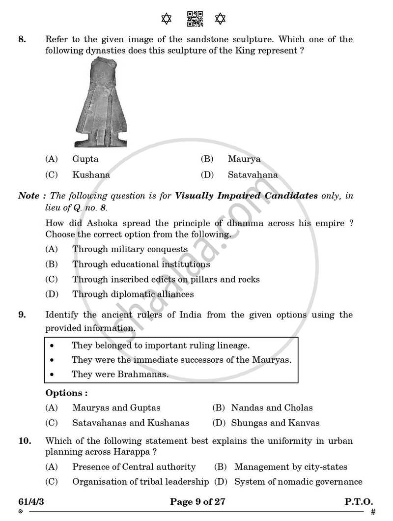History 2024-2025 - CBSE 12th - Class 12 - CBSE (Central Board of Secondary Education) question paper with PDF download