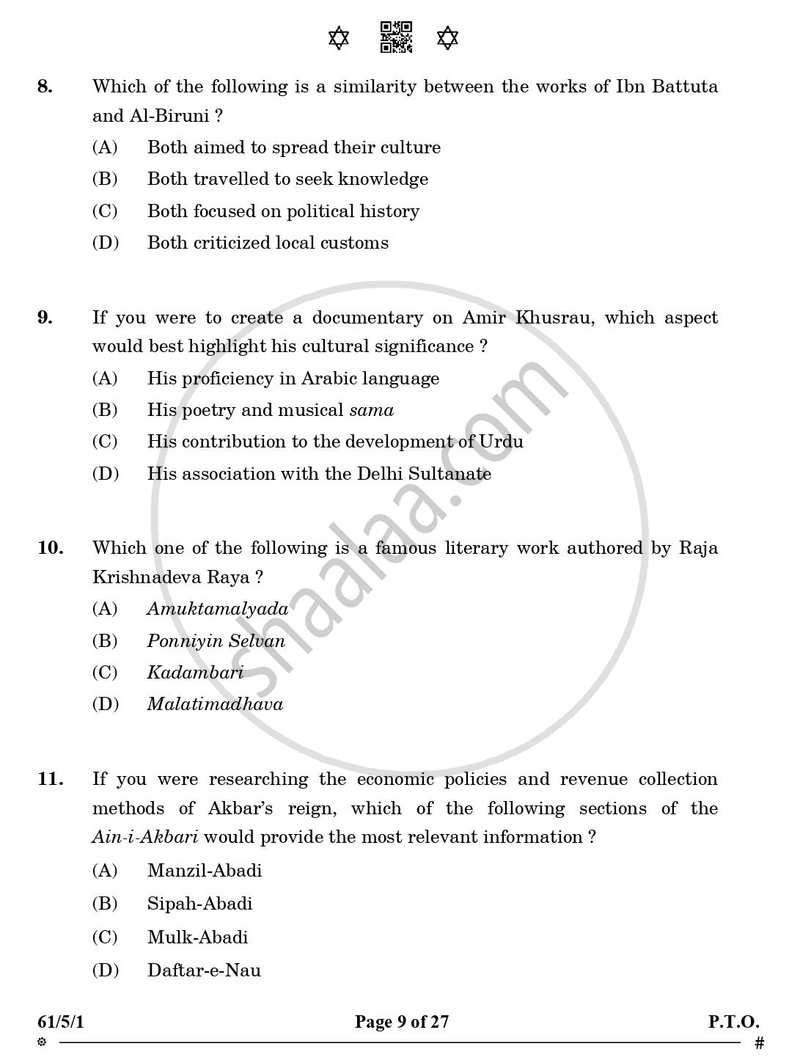 History 2024-2025 - CBSE 12th - Class 12 - CBSE (Central Board of Secondary Education) question paper with PDF download