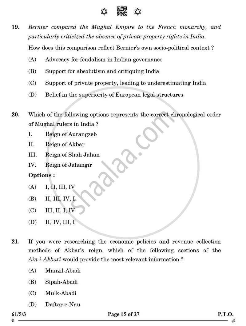 History 2024-2025 - CBSE 12th - Class 12 - CBSE (Central Board of Secondary Education) question paper with PDF download