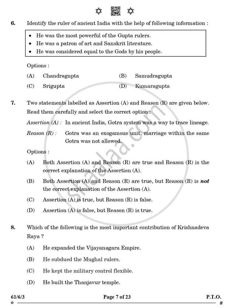 History 2024-2025 - CBSE 12th - Class 12 - CBSE (Central Board of Secondary Education) question paper with PDF download