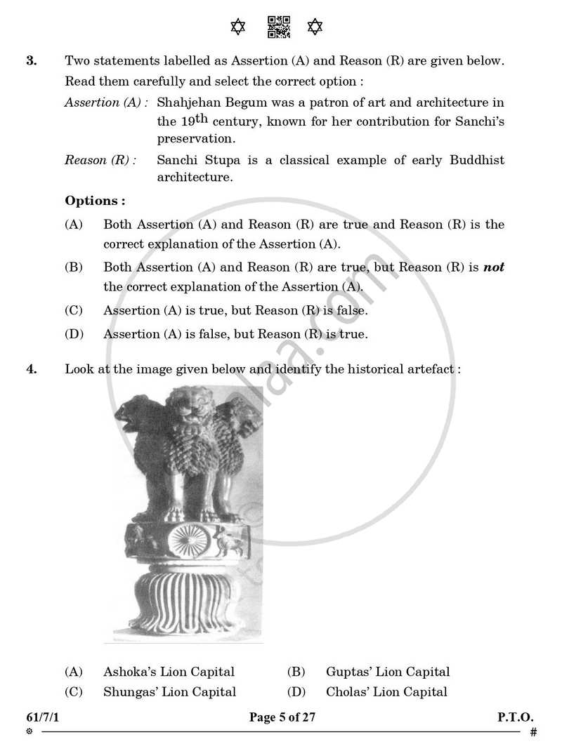 History 2024-2025 - CBSE 12th - Class 12 - CBSE (Central Board of Secondary Education) question paper with PDF download