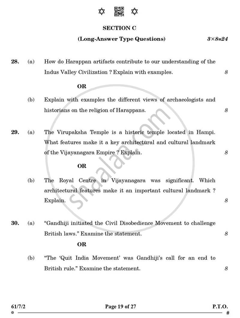 History 2024-2025 - CBSE 12th - Class 12 - CBSE (Central Board of Secondary Education) question paper with PDF download