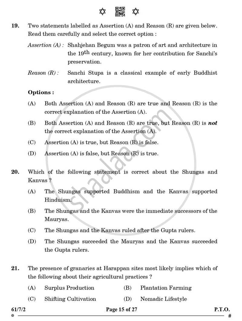History 2024-2025 - CBSE 12th - Class 12 - CBSE (Central Board of Secondary Education) question paper with PDF download
