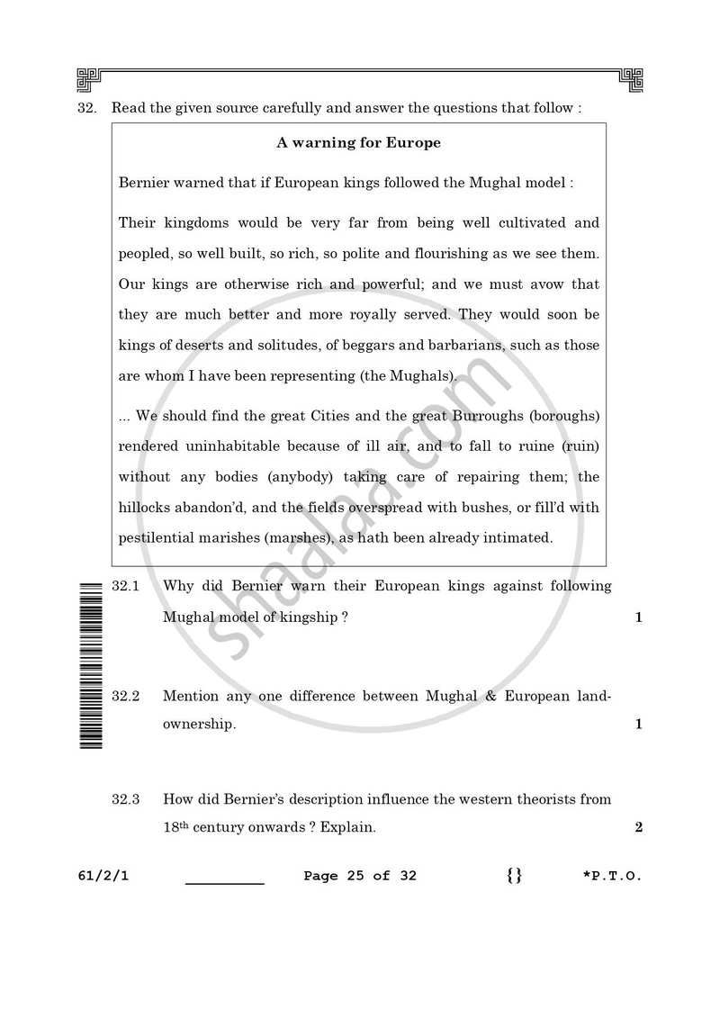 History 2025-2026 - CBSE 12th - Class 12 - CBSE (Central Board of Secondary Education) question paper with PDF download