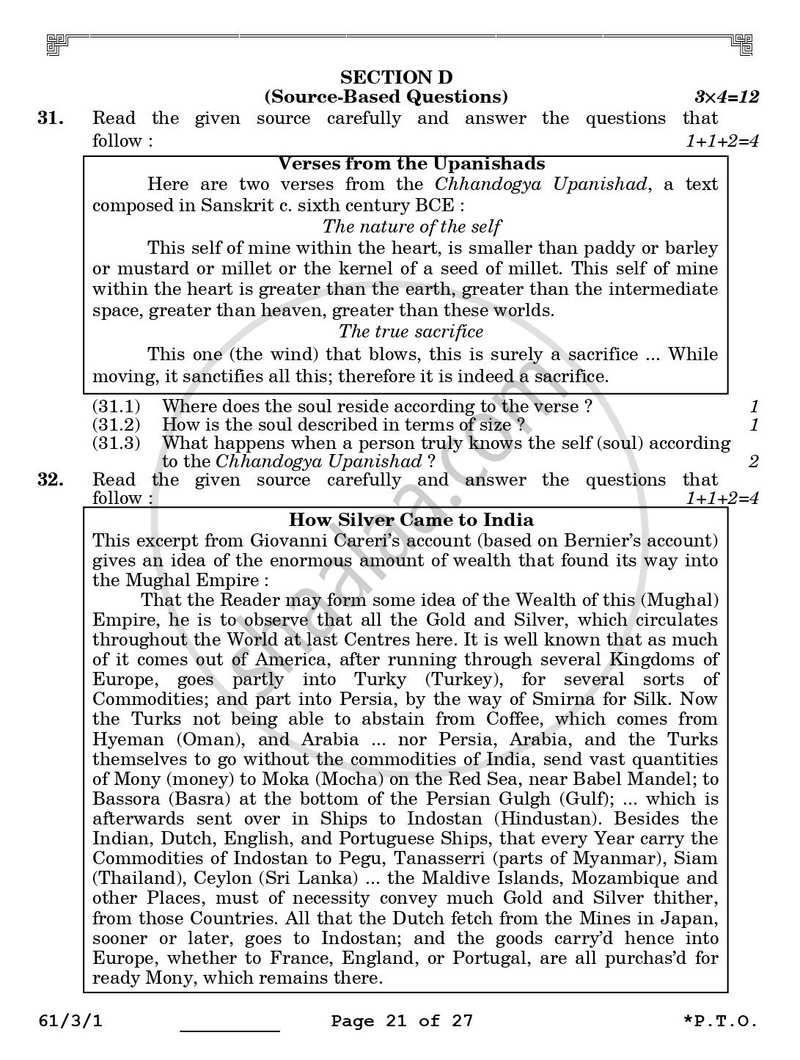 History 2025-2026 - CBSE 12th - Class 12 - CBSE (Central Board of Secondary Education) question paper with PDF download