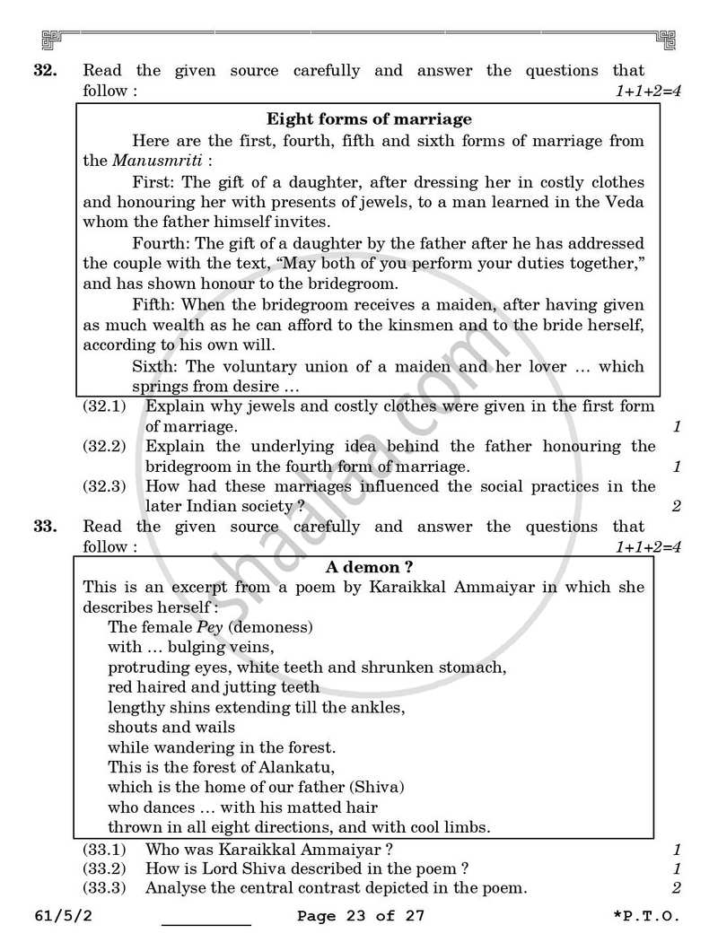 History 2025-2026 - CBSE 12th - Class 12 - CBSE (Central Board of Secondary Education) question paper with PDF download