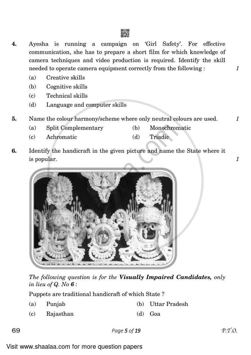 Home Science 2022-2023 - CBSE 12th - Class 12 - CBSE (Central Board of Secondary Education) question paper with PDF download