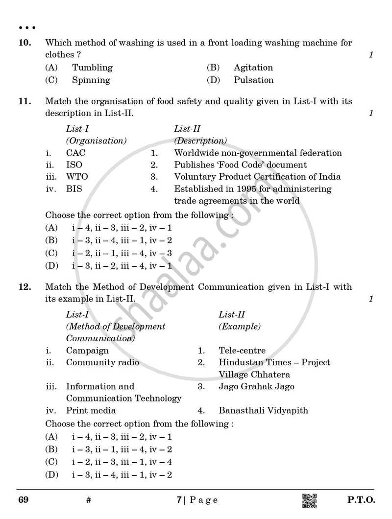 Home Science 2024-2025 - CBSE 12th - Class 12 - CBSE (Central Board of Secondary Education) question paper with PDF download