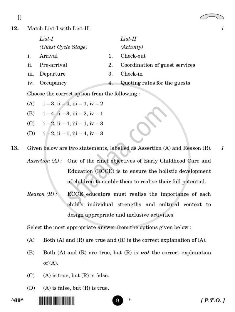 Home Science 2025-2026 - CBSE 12th - Class 12 - CBSE (Central Board of Secondary Education) question paper with PDF download