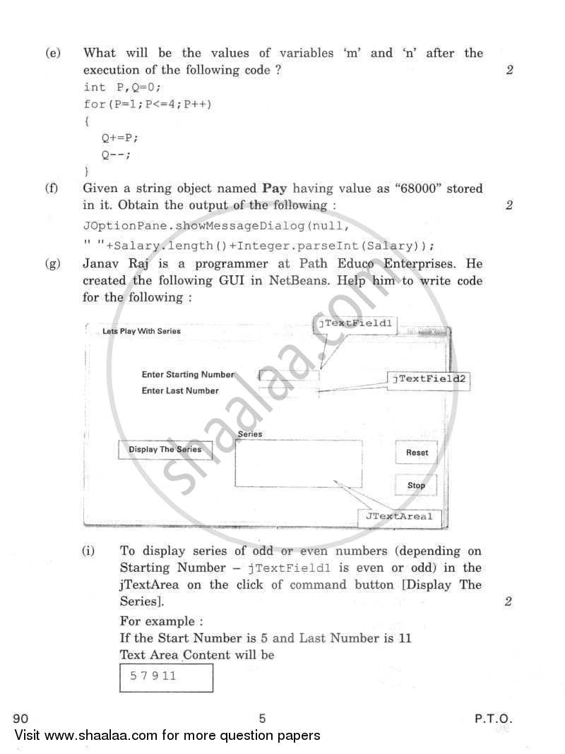 Informatics Practices 2011-2012 - CBSE 12th - Class 12 - CBSE (Central Board of Secondary Education) question paper with PDF download
