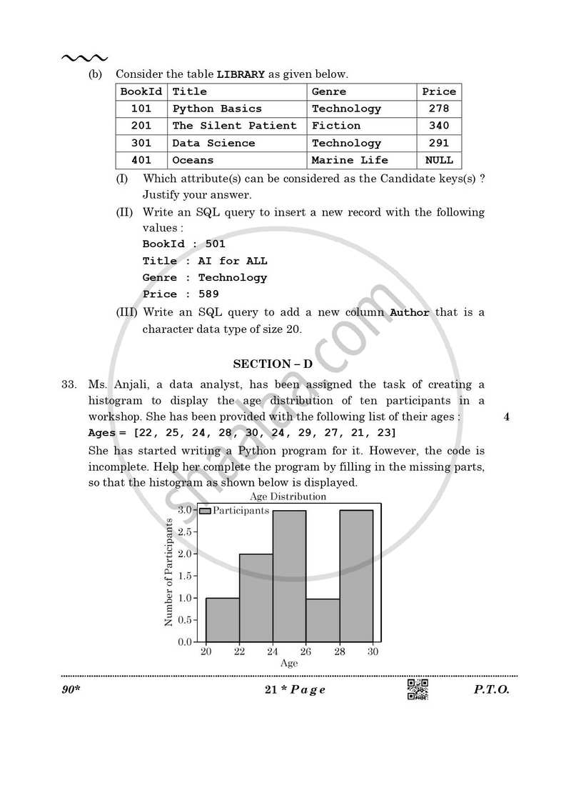 Informatics Practices 2025-2026 - CBSE 12th - Class 12 - CBSE (Central Board of Secondary Education) question paper with PDF download