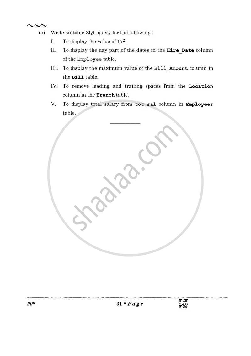 Informatics Practices 2025-2026 - CBSE 12th - Class 12 - CBSE (Central Board of Secondary Education) question paper with PDF download