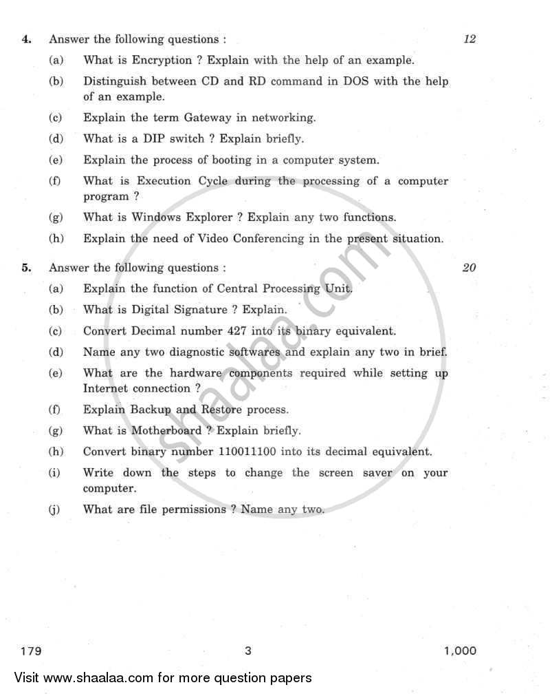 IT Systems 2011-2012 - CBSE 12th - Class 12 - CBSE (Central Board of Secondary Education) question paper with PDF download