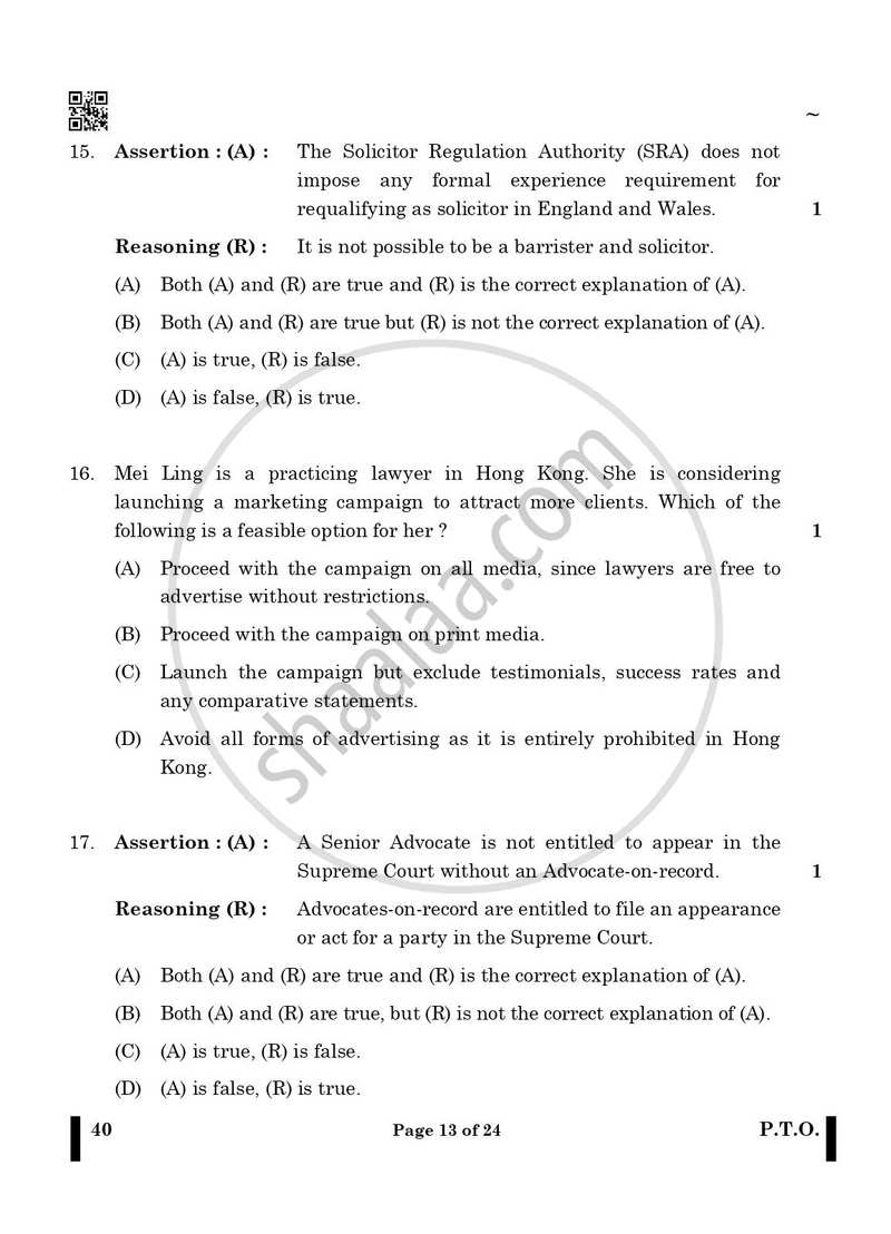 Legal Studies 2024-2025 - CBSE 12th - Class 12 - CBSE (Central Board of Secondary Education) question paper with PDF download