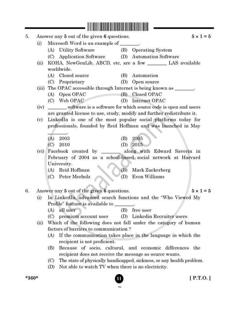 Library and Information Science 2024-2025 - CBSE 12th - Class 12 - CBSE (Central Board of Secondary Education) question paper with PDF download
