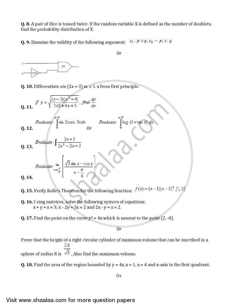 Mathematics 2005-2006 - CBSE 12th - Class 12 - CBSE (Central Board of Secondary Education) question paper with PDF download