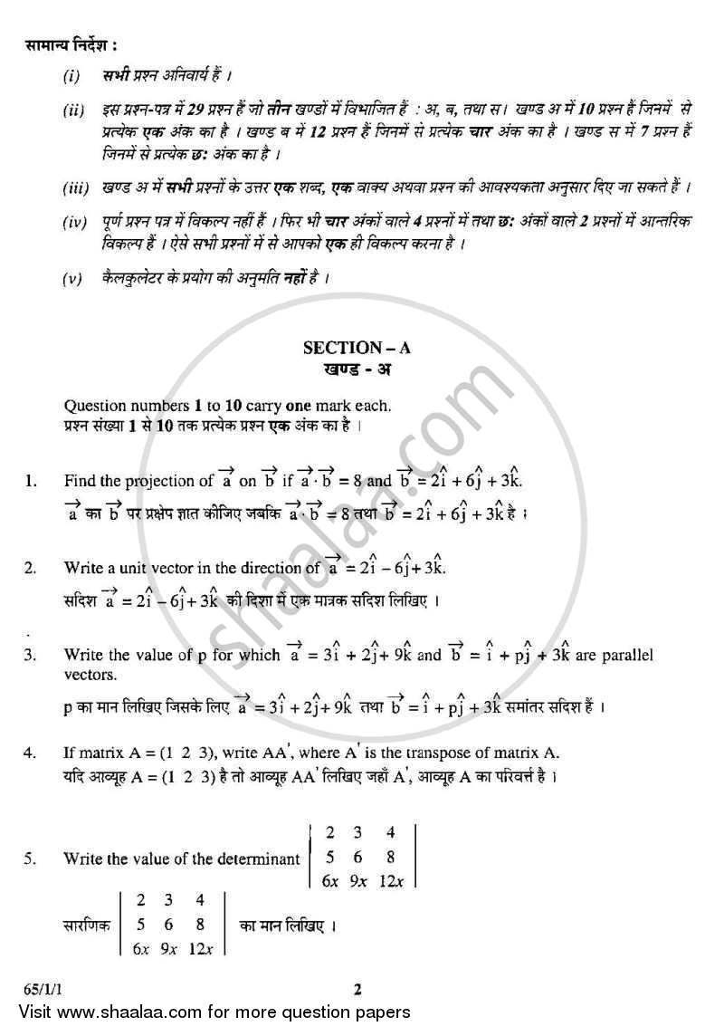 Mathematics 2008-2009 - CBSE 12th - Class 12 - CBSE (Central Board of Secondary Education) question paper with PDF download