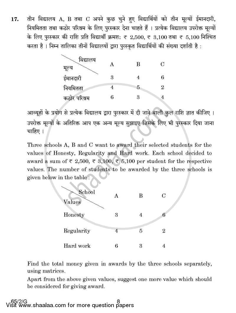 Mathematics 2014-2015 - CBSE 12th - Class 12 - CBSE (Central Board of Secondary Education) question paper with PDF download