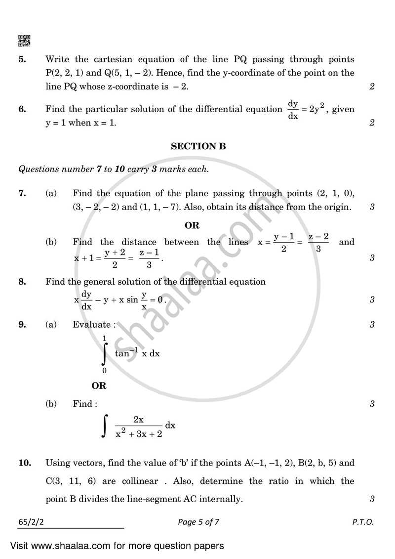 Mathematics 2021-2022 - CBSE 12th - Class 12 - CBSE (Central Board of Secondary Education) question paper with PDF download