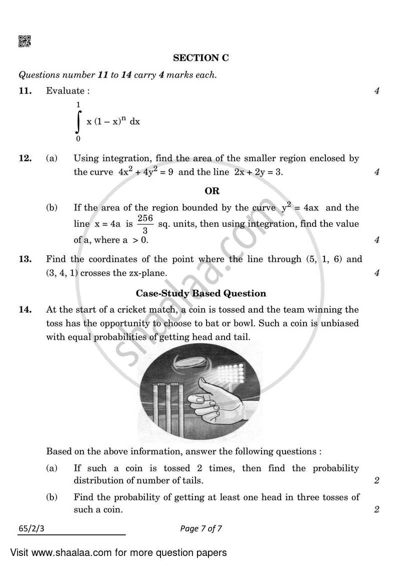 Mathematics 2021-2022 - CBSE 12th - Class 12 - CBSE (Central Board of Secondary Education) question paper with PDF download