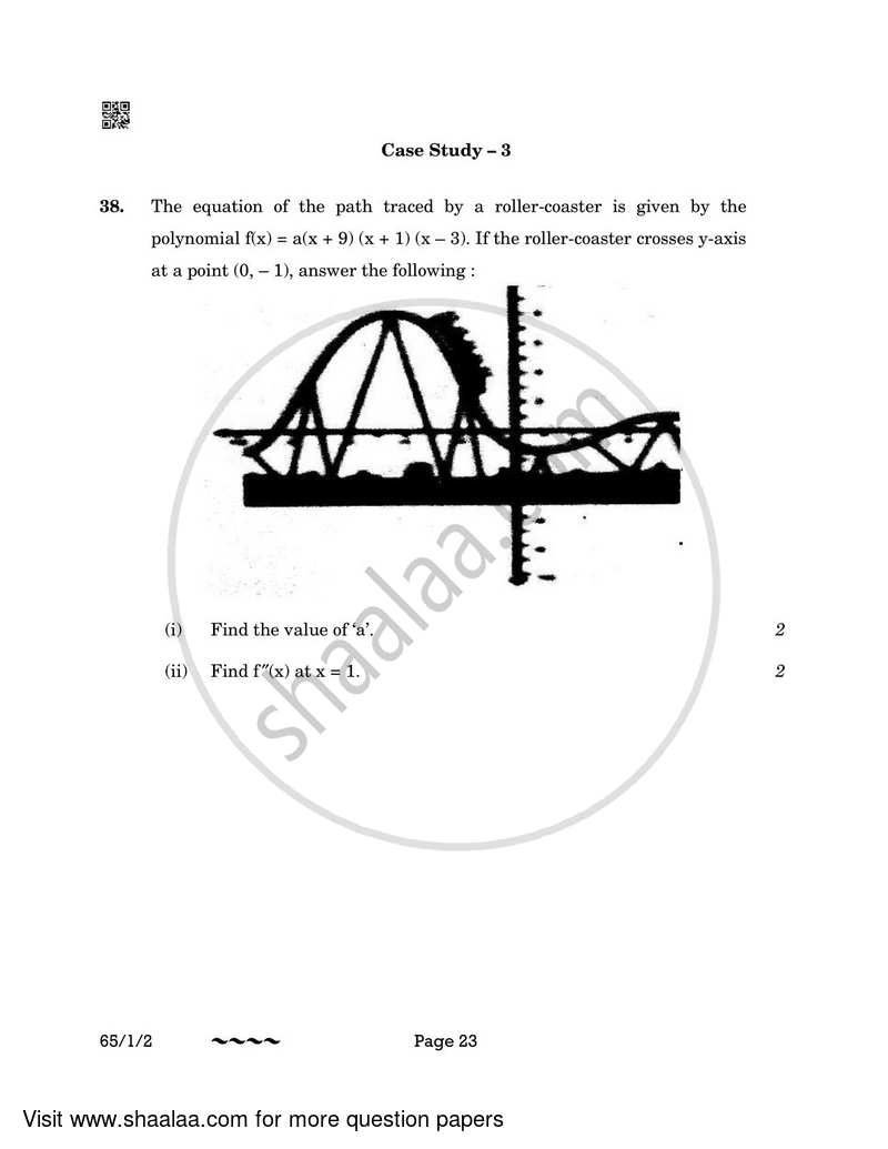 Mathematics 2022-2023 - CBSE 12th - Class 12 - CBSE (Central Board of Secondary Education) question paper with PDF download