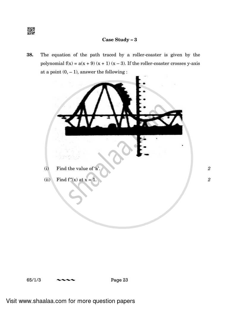 Mathematics 2022-2023 - CBSE 12th - Class 12 - CBSE (Central Board of Secondary Education) question paper with PDF download