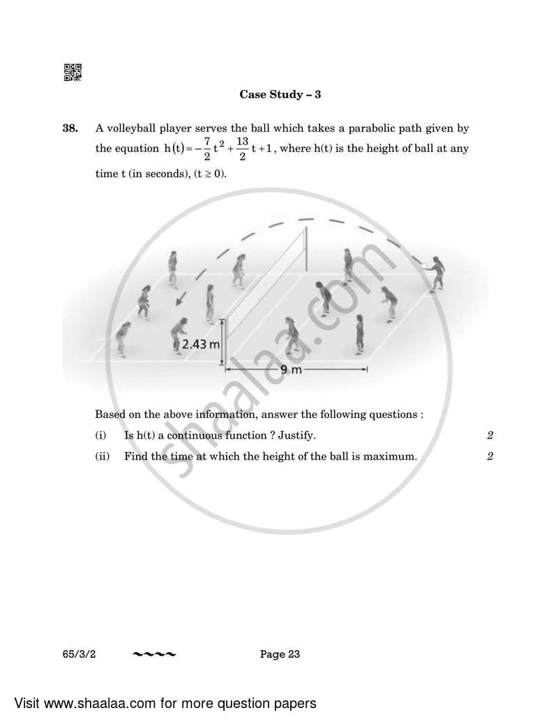 Mathematics 2022-2023 - CBSE 12th - Class 12 - CBSE (Central Board of Secondary Education) question paper with PDF download