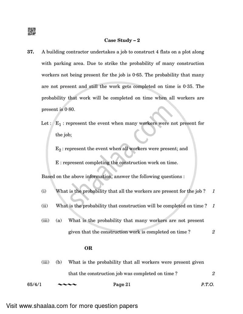 Mathematics 2022-2023 - CBSE 12th - Class 12 - CBSE (Central Board of Secondary Education) question paper with PDF download