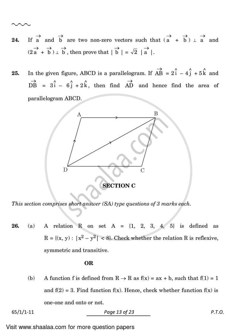 Mathematics 2023-2024 - CBSE 12th - Class 12 - CBSE (Central Board of Secondary Education) question paper with PDF download