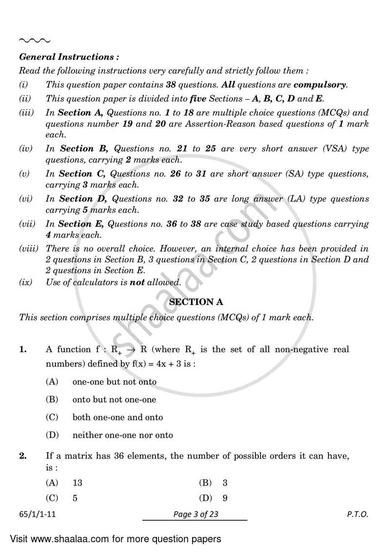 Mathematics 2023-2024 - CBSE 12th - Class 12 - CBSE (Central Board of Secondary Education) question paper with PDF download