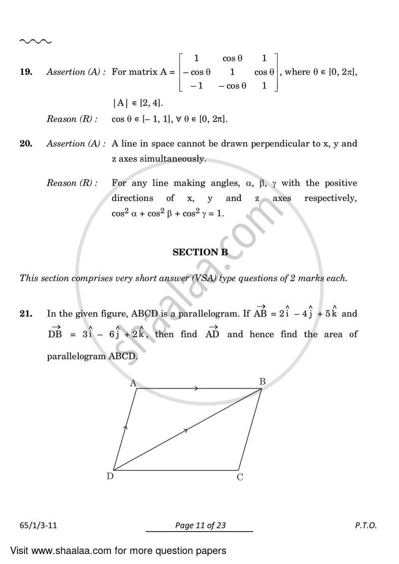 Mathematics 2023-2024 - CBSE 12th - Class 12 - CBSE (Central Board of Secondary Education) question paper with PDF download