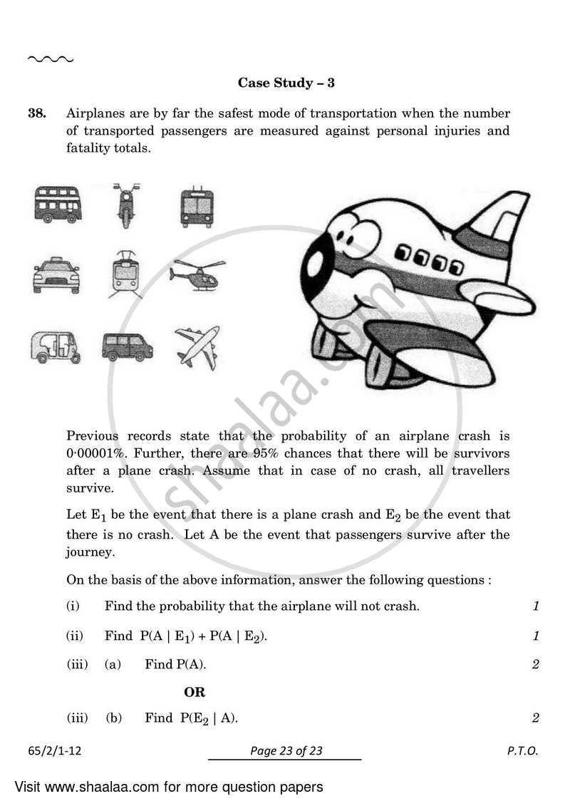 Mathematics 2023-2024 - CBSE 12th - Class 12 - CBSE (Central Board of Secondary Education) question paper with PDF download