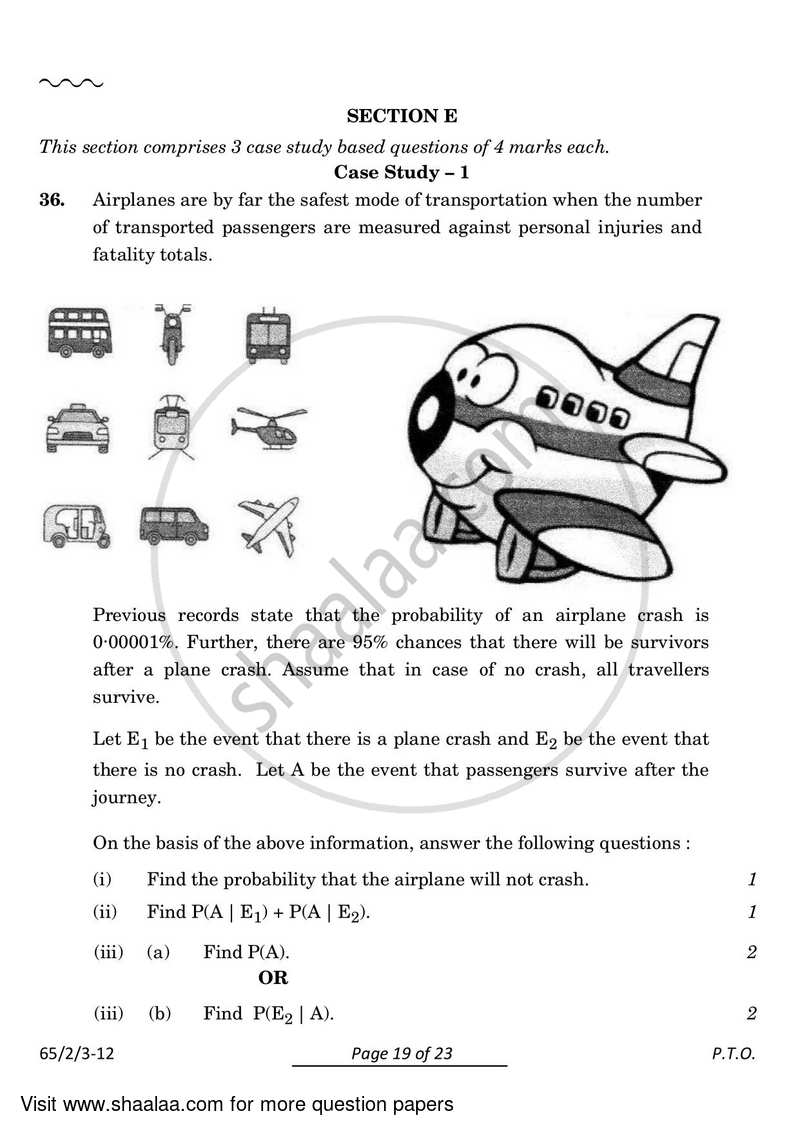 Mathematics 2023-2024 - CBSE 12th - Class 12 - CBSE (Central Board of Secondary Education) question paper with PDF download