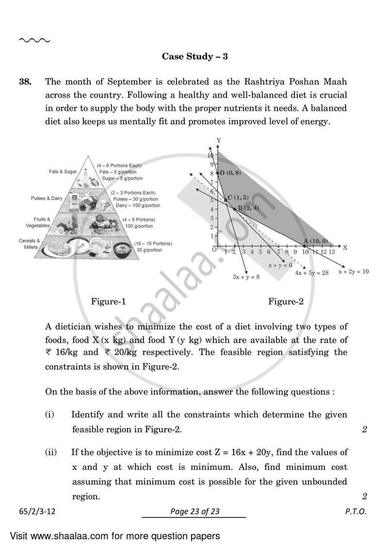 Mathematics 2023-2024 - CBSE 12th - Class 12 - CBSE (Central Board of Secondary Education) question paper with PDF download