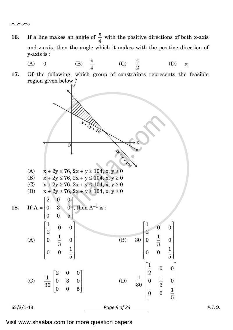Mathematics 2023-2024 - CBSE 12th - Class 12 - CBSE (Central Board of Secondary Education) question paper with PDF download