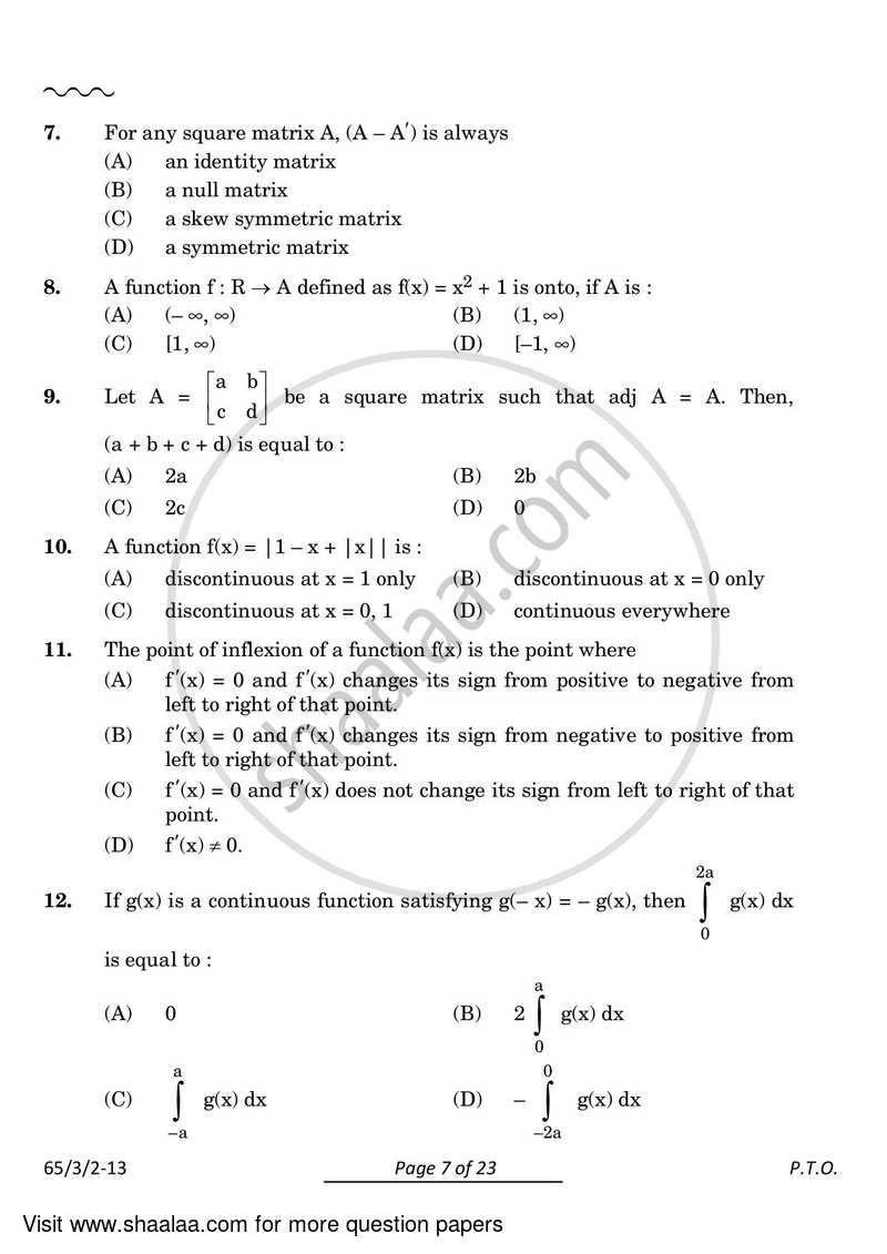 Mathematics 2023-2024 - CBSE 12th - Class 12 - CBSE (Central Board of Secondary Education) question paper with PDF download