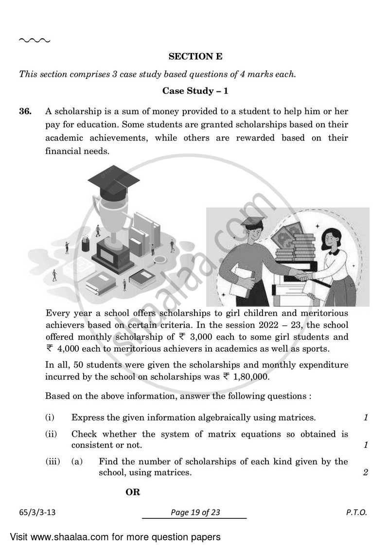 Mathematics 2023-2024 - CBSE 12th - Class 12 - CBSE (Central Board of Secondary Education) question paper with PDF download