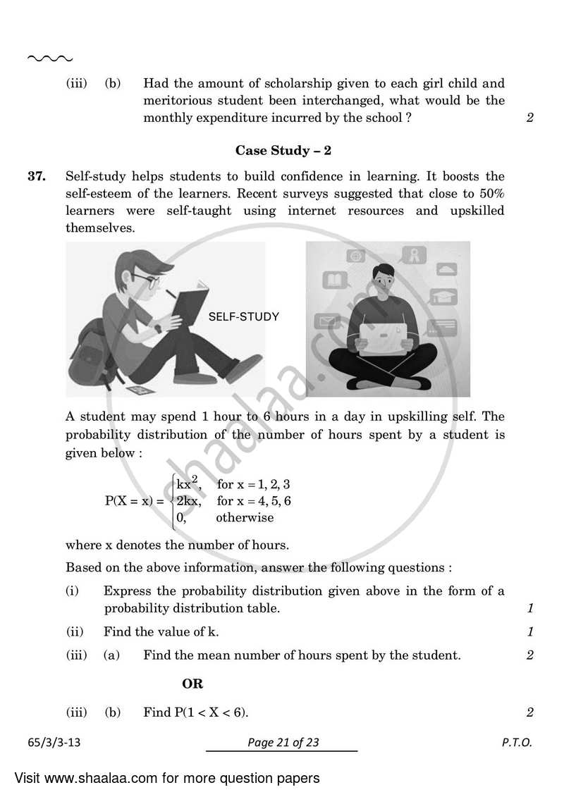 Mathematics 2023-2024 - CBSE 12th - Class 12 - CBSE (Central Board of Secondary Education) question paper with PDF download