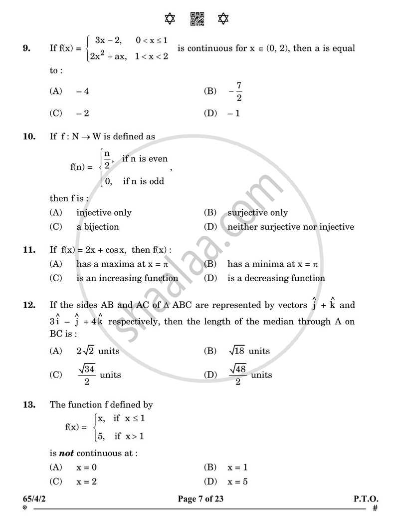 Mathematics 2024-2025 - CBSE 12th - Class 12 - CBSE (Central Board of Secondary Education) question paper with PDF download