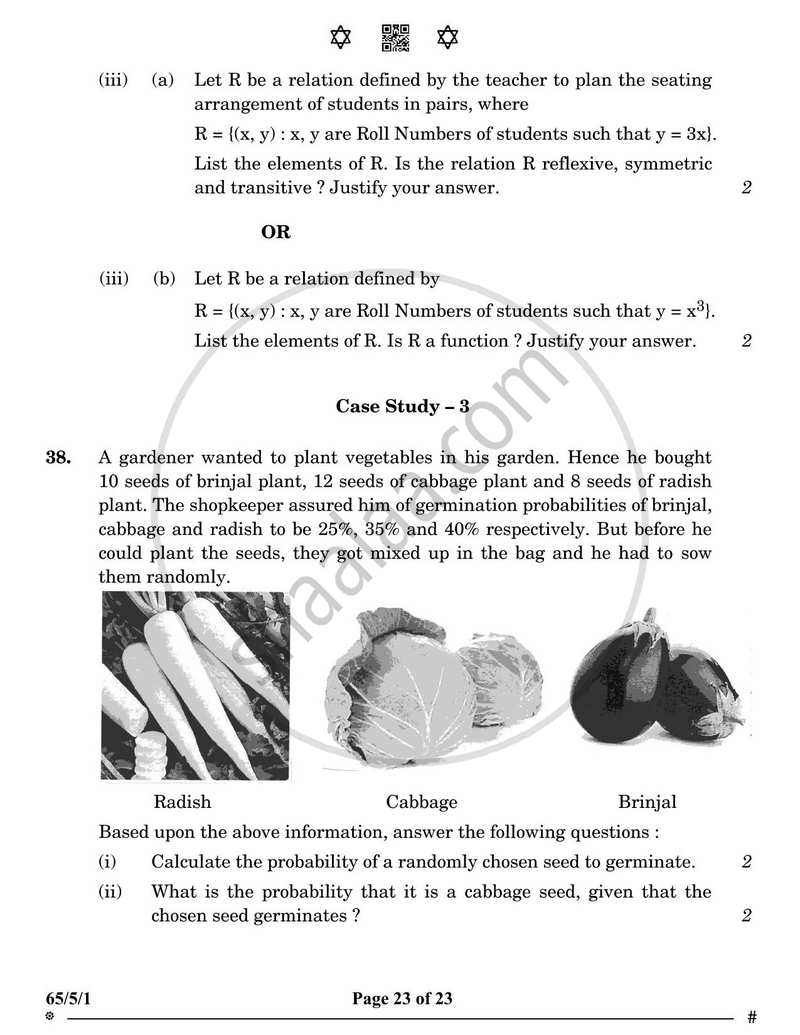 Mathematics 2024-2025 - CBSE 12th - Class 12 - CBSE (Central Board of Secondary Education) question paper with PDF download