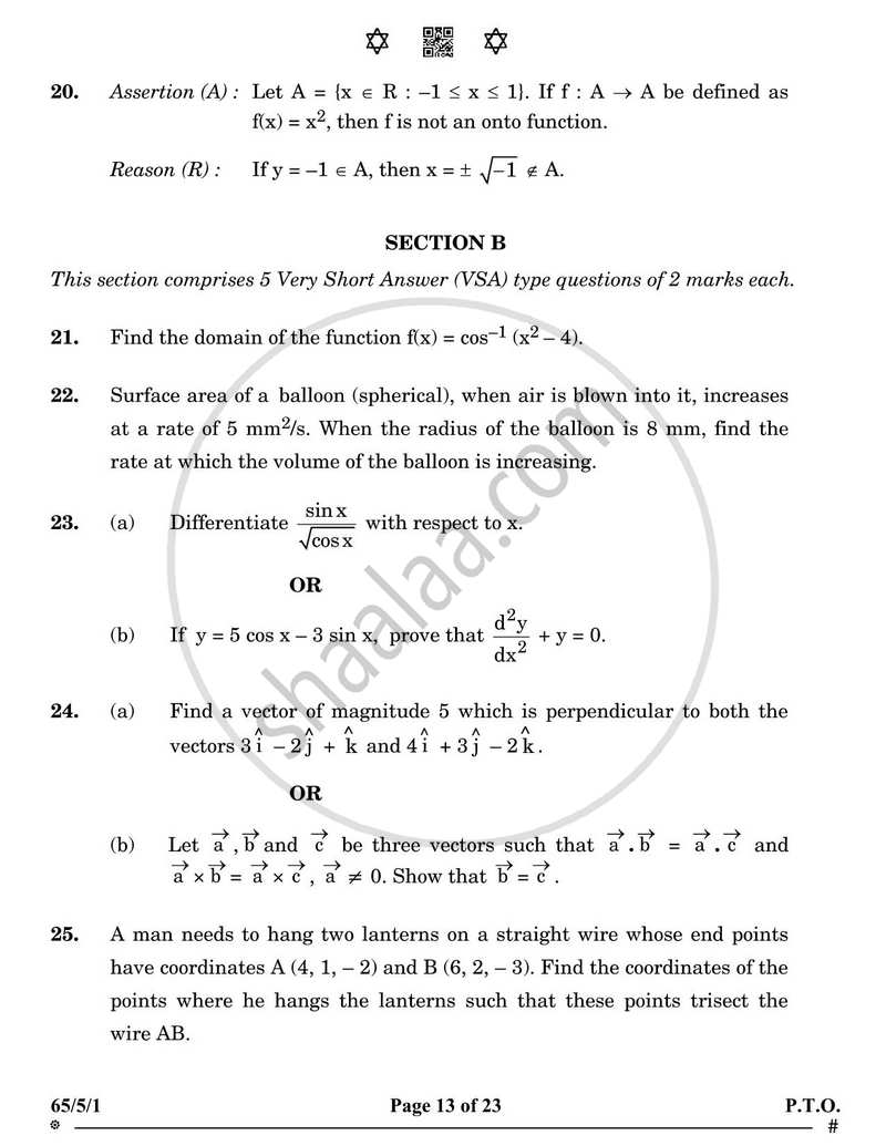 Mathematics 2024-2025 - CBSE 12th - Class 12 - CBSE (Central Board of Secondary Education) question paper with PDF download