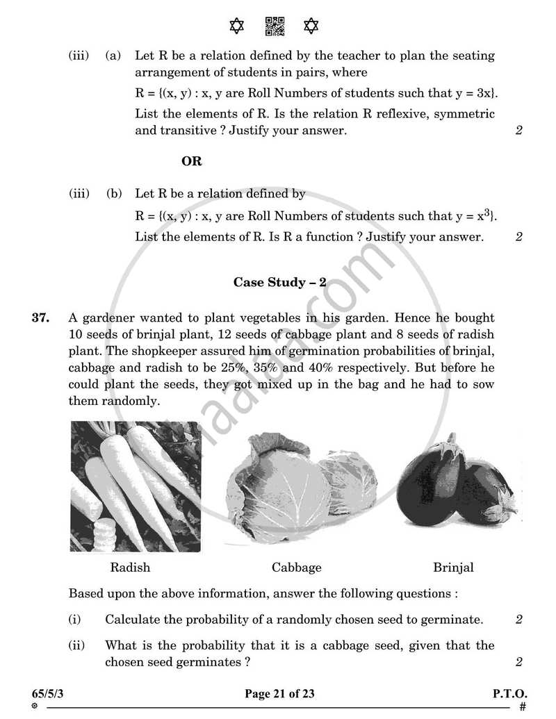 Mathematics 2024-2025 - CBSE 12th - Class 12 - CBSE (Central Board of Secondary Education) question paper with PDF download